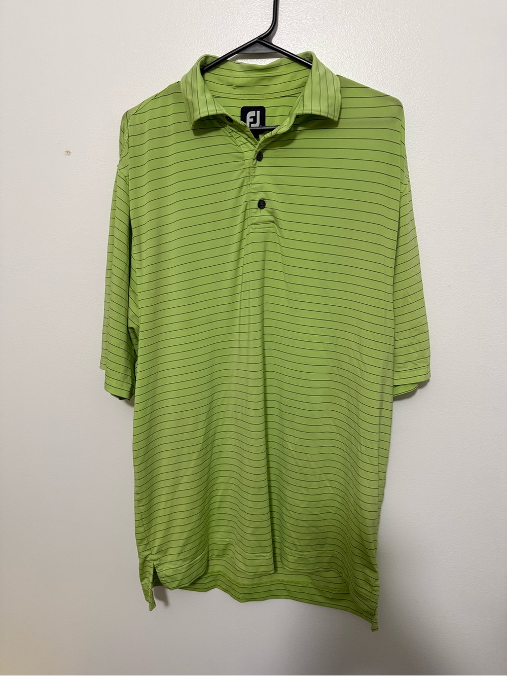 FootJoy Lime Green Thin-Striped Golf Polo
